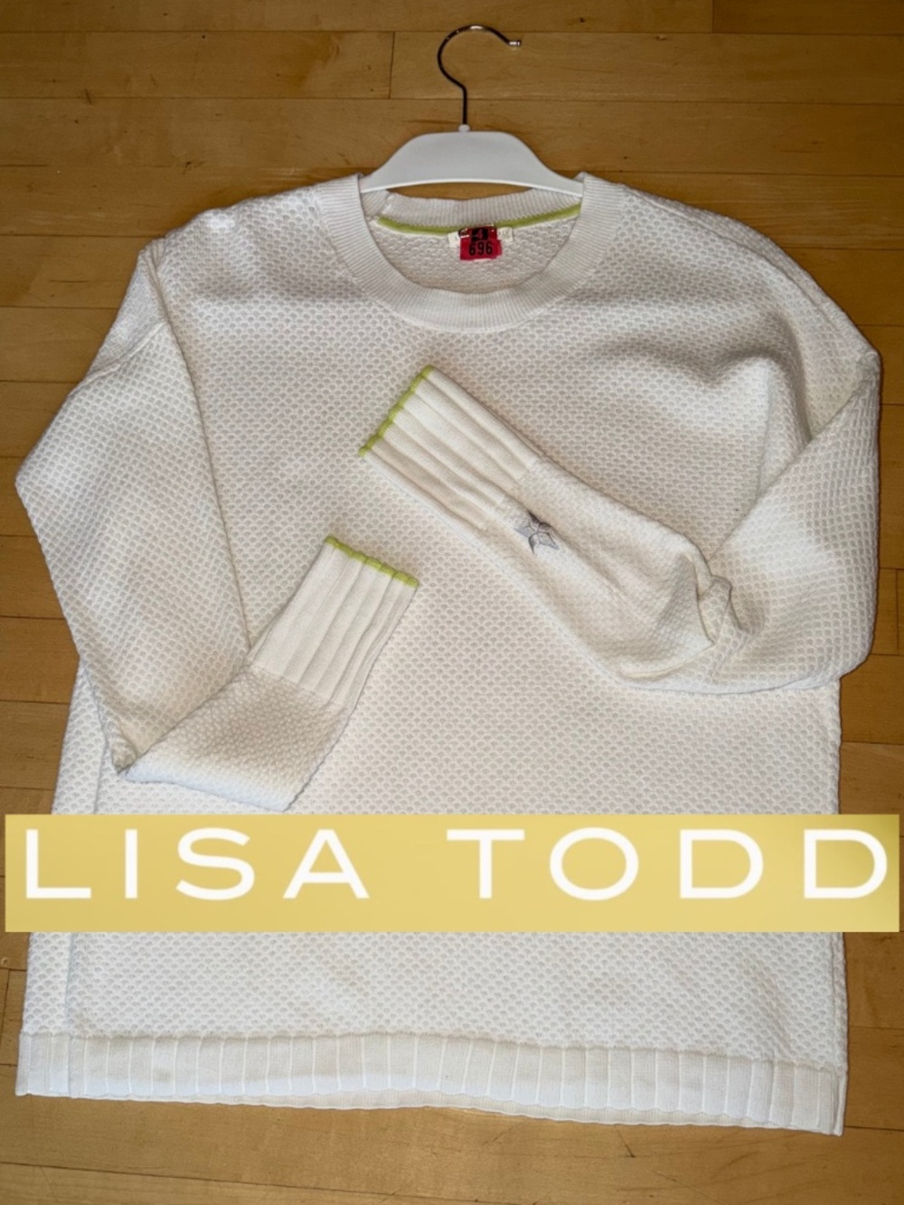 Lisa Todd white textured sweater, M,  CB2631